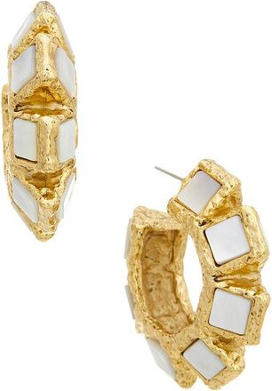 Oscar De La Renta Tiles Hoop Earrings