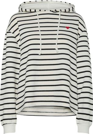 Pieces Gestreepte hoodie, geborduurd hartje