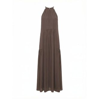PESERICO Peserico, Maxi Dresses, female, Brown, Size: S Long Georgette Dress
