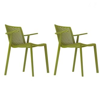 Resol Set 2 Sillas Con Brazos Interior, Exterior Verde Oliva Netkat Resol