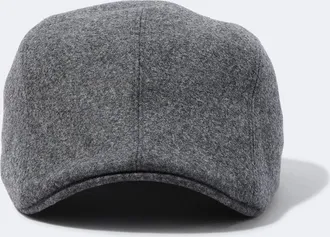 Brunello Cucinelli Leather-trimmed virgin wool flat cap