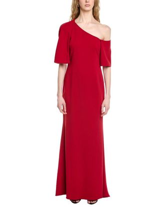 Badgley Mischka Wrap Off Shoulder Gown