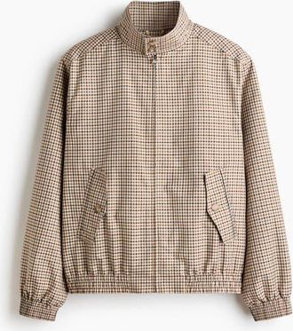 H&M Twill Jacket in Beige/checked at Nordstrom, Size Xx-Large