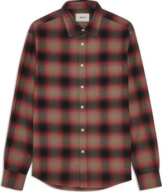 Nn.07 Deon 5465 Organic Cotton Button-Up Shirt in Red Check at Nordstrom, Size Xx-Large