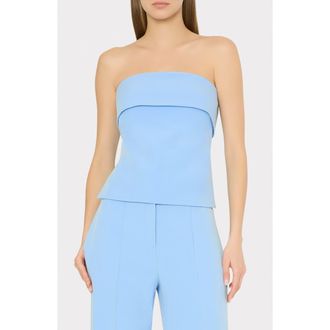 Milly Nash Cady High Waist Wide Leg Pants in Light Blue at Nordstrom, Size 10