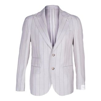 L.B.M. 1911 L.b.m. 1911, Kostuums, Heren, Grijs, S, Wol, Gessato Suit