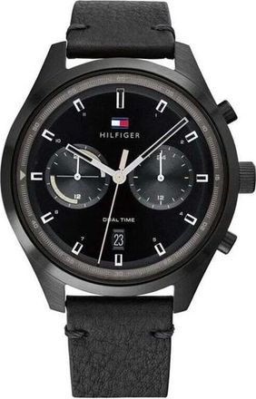 Tommy Hilfiger Accessoires, Heren, Zwart, ONE Size, Leer, Alden Horloge
