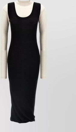 Marni layered dress with long ribbed sleeves