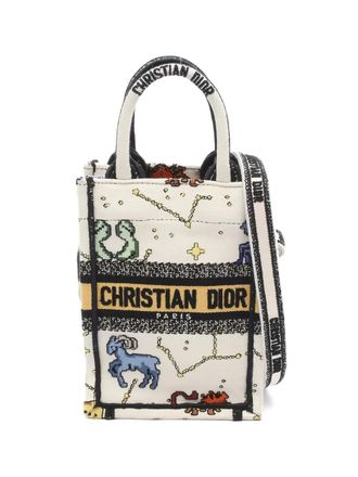 Dior 2010s printed book tote mini handbag - women - Canvas - One Size - Neutrals