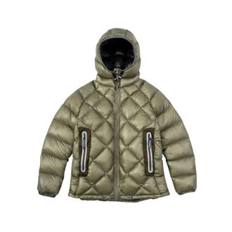 And Wander Diamond Stitch Down Jacket - Heren - Gewatteerde jassen - Groen - L - Nylon - Jassen