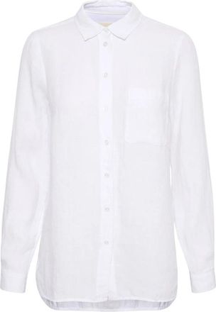 Part Two Witte linnen overhemd met knopen - Dames - Overhemden - Wit - 3XL - Linnen - Overhemden
