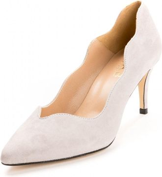 Elia B Womens Dakota Heeled Shoe in Light Grey Leather - Size UK 4