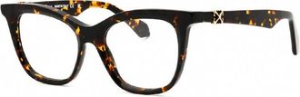 Off-white Eyeglasses Cat Eye Full Rim, Havana Frame And Clear Demo Lenses Lens Oerj07Tstyle7T6000