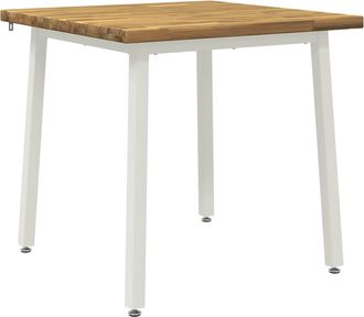 vidaXL 60 X 55 X 75 Cm Madera De Acacia S&oacute;lida Blanco Rectangular Vidaxl