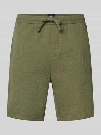 HUGO BOSS Regular Fit Sweatshorts aus Baumwoll-Mix in Oliv, Gr&ouml;&szlig;e XXL