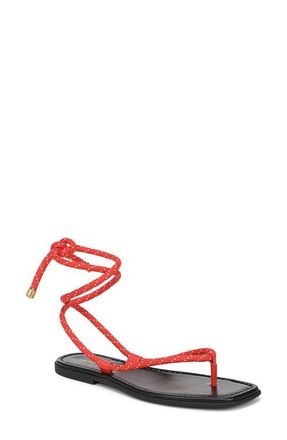 Veronica Beard Carmina Ankle Wrap Sandal in Flame Red at Nordstrom, Size 10