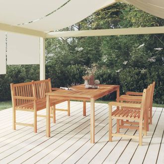 vidaXL Juego De Comedor Para Jard&iacute;n 4 Piezas Madera Maciza De Teca Vidaxl
