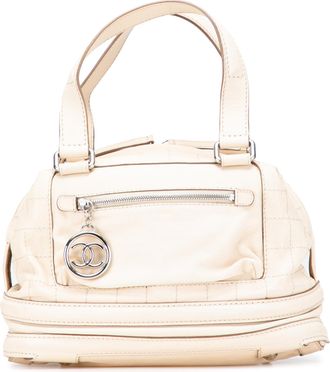 Chanel Pre-owned Womens Quilted Leather Top Handle Bag - Ivory - One Size