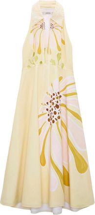 Dorothee Schumacher Floral Power Midi Jurk - Dames - Casual kleedjes - Veelkleurig - L - Katoen - Kleedjes
