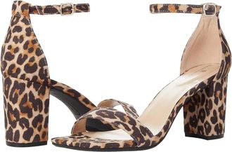 Bandolino Womens Bandolino Armory Sandals Beige Leopard Ankle Strap Block Heel ZAP2068