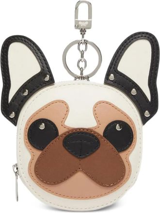 Max Mara dog-face zip keyring - White