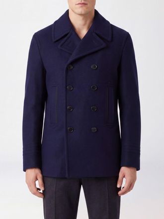 Tom Ford Double-Breasted Pure Wool Pea Coat with Notch Lapels