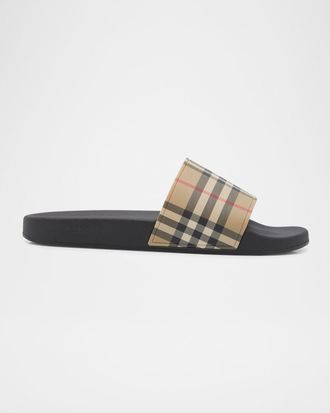 Burberry Men & apos;s Furley Check Slides