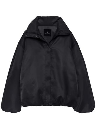 Anine Bing Cyrus Black Leather Oversized Jacket