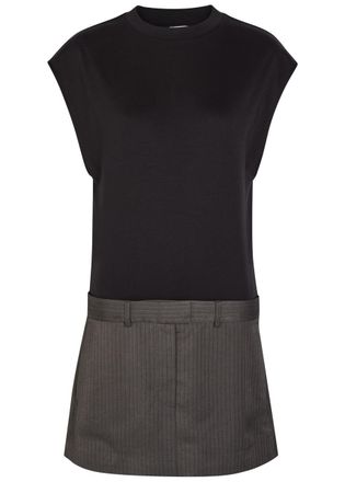 Acne Studios Elara Layered Cotton Mini Dress - Black - 42 (UK14 / L)