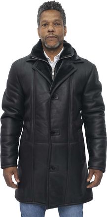 Infinity Leather Mens Warm Shearling Sheepskin Leather Coat-Ilford