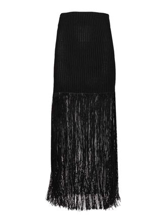 Alaia Tubular Skirt With Fringes