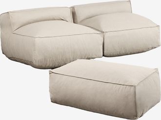 Sklum Divano Modulare Da Giardino A 2 Pezzi Con Pouf Dojans Sklum