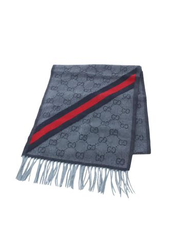 Gucci Sciarpa con motivo logo - Grigio