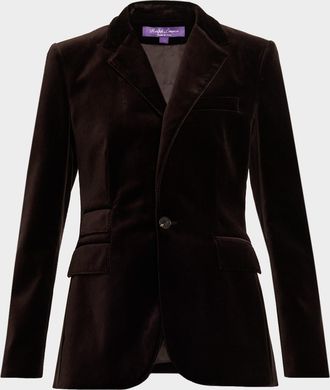 Ralph Lauren Collection Parker Stretch Velvet Single-Breasted Jacket