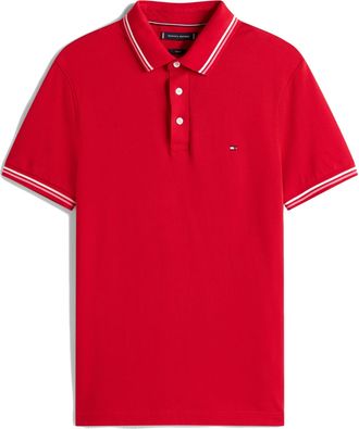 Tommy Hilfiger Mens Tipped Slim FIT Seasonal Polo MW0MW39993 S/S Polo, Red, XL