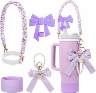 OEM Adecuado Para Termos Y Botellas De Agua Stanley, Cadenas Para Vasos Y Tapas Con Pajita Navide&ntilde;as, Adecuado Para Botellas De Agua Stanley, Morado