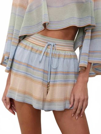 Zimmermann Indra Stripe Short In Blue Multi