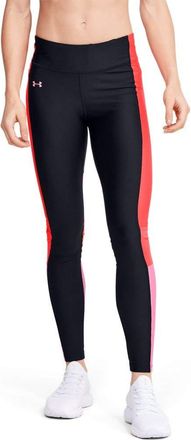 Under Armour Womens HeatGear Armour Perf Inset Graphic Legging Ankle-Length Legging Not Applicable, Black (002)/Lipstick, S
