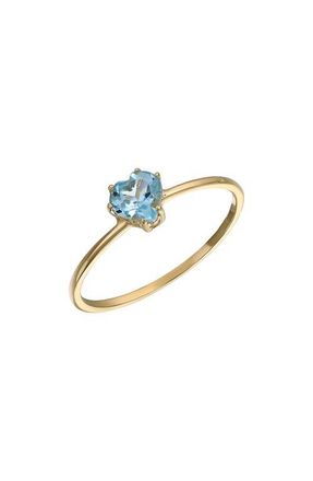 Bony Levy 14K Gold Blue Topaz Heart Ring in 14K Yellow Gold at Nordstrom, Size 6.5