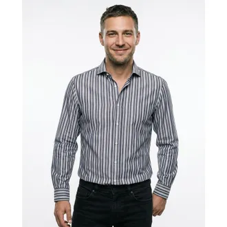 Brunello Cucinelli MenS Striped Tailored Shirt, Size XL