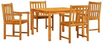 vidaXL Conjunto De Comedor De Jard&iacute;n Ajustable En Altura 5 Pcs Marr&oacute;n Vidaxl