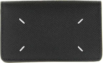 Maison Margiela Black Four Stitches Textured Wallet