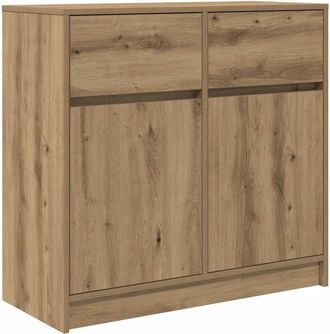 vidaXL Vidaxl - Aparador Con Caj&oacute;n Roble Artesanal 80x34x76cm Madera Ingenier&iacute;a