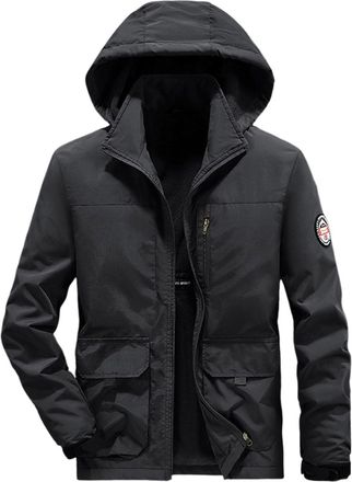 Generic Mens Winter Jacket Heavyweight Insulated Padded Coat for Cold Weather and Comfortable Outdoor Activities (Black, XXXXXL)