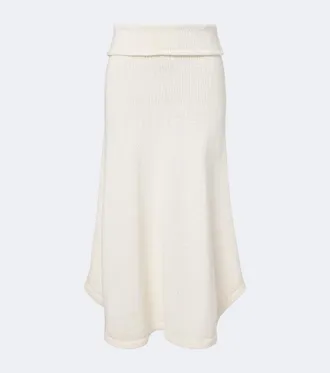 Aya Muse Kena knitted cotton midi skirt