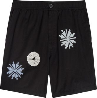 Wax London Kurt Embroidered Cotton and Linen-blend Shorts - Black - 36 (W36 / XL)