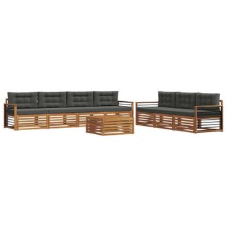 vidaXL Conjunto De Sof&aacute;s De Exterior 8 Uds. Natural Y Antracita Vidaxl