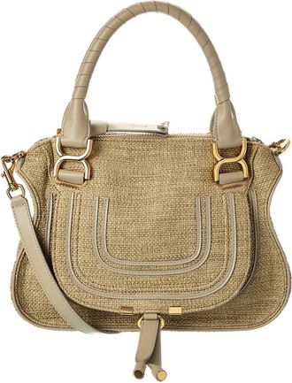 Chloé Marcie Small Leather-Trim Shoulder Bag