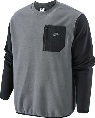 Nike pocket zipper splicing warm cotton-padded Hoodie Black FD2376-068