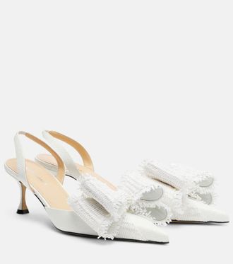 Mach & Mach Le Cadeau 65 raffia slingback pumps